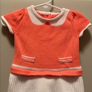 Janie and Jack Coral and White Dress